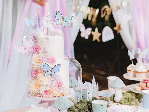 Toppery na tort Motylki 9x6,5cm 9szt KPT76 PartyDeco
